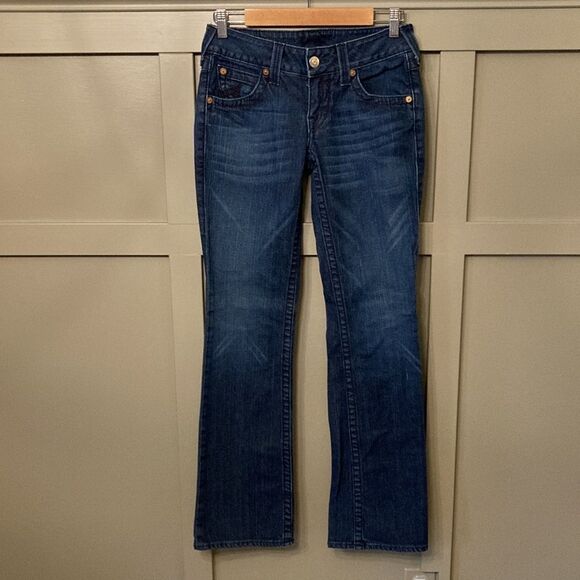 𝅺TRUE Religion Becky Bootcut Jeans Back Flap Pockets Size 28 - Picture 1 of 11